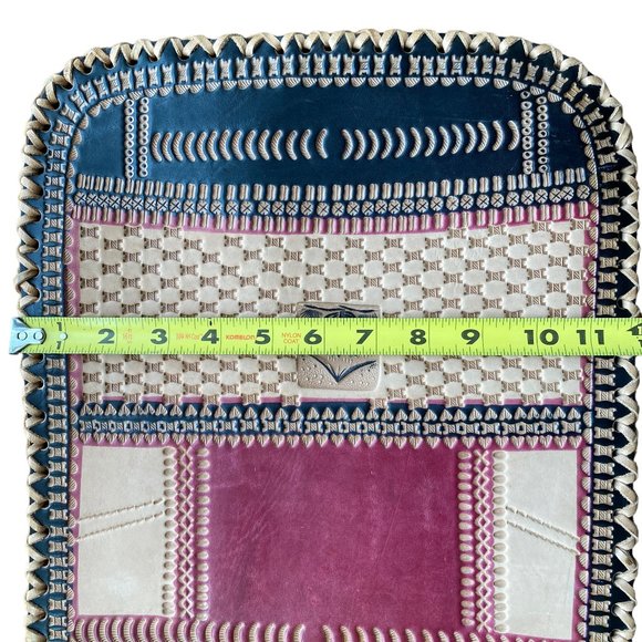 Hand Tooled Leather Bag Crossbody Western Aztec Native American Boho Hippie Big - Picture 9 of 15